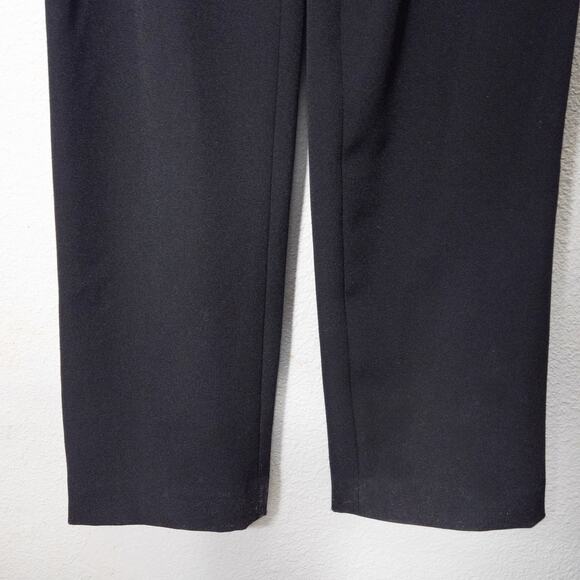 Eliza J Black Straight Leg Jumpsuit Wrap Front Black Size 4 Office Siren Look - Picture 6 of 9